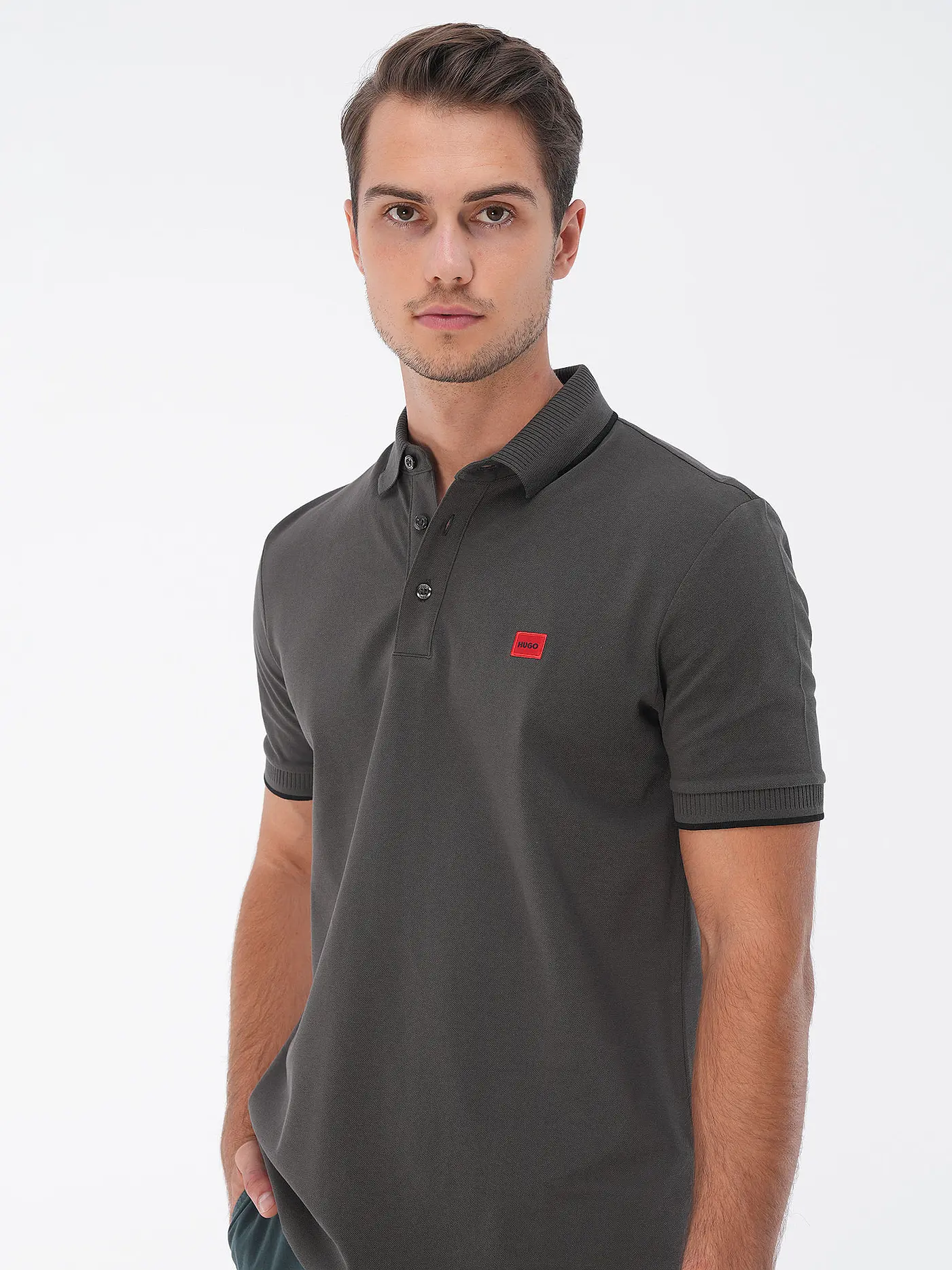 HUGO | Poloshirt DERESINO | grau